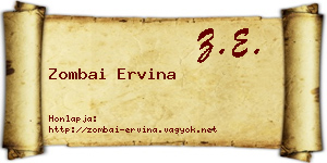 Zombai Ervina névjegykártya